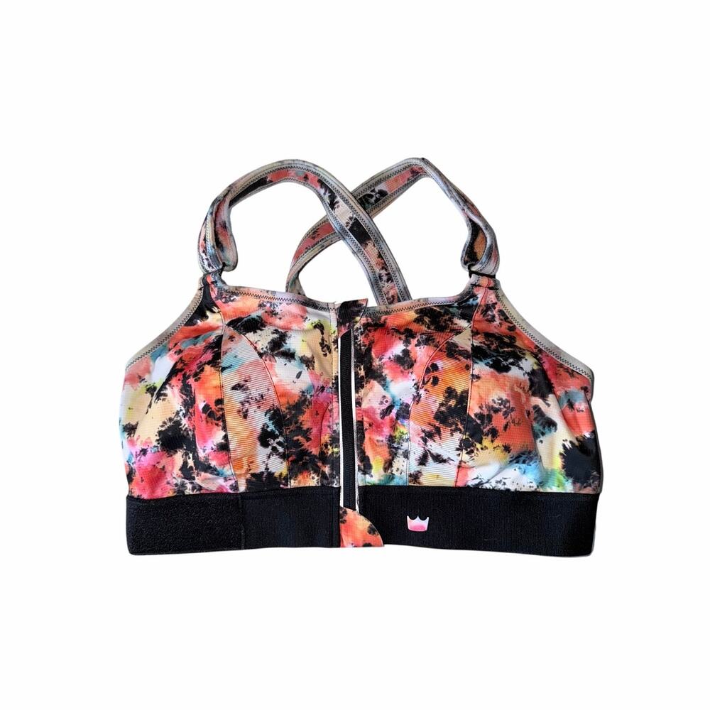 Shefit 2luxe 2 luxe XL high impact adjustable bra workout gym multicolor splat